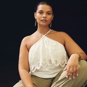 NWT Anthropologie White Lace Halter Top